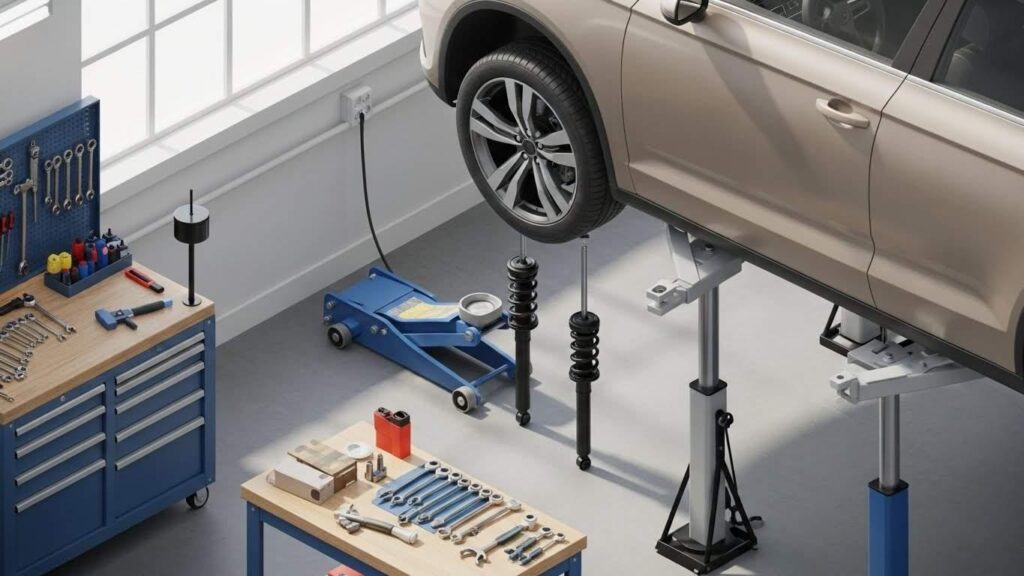 kak zamenit stoyki i amortizatory samostoyatelno 2